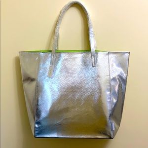 NWT Clinique Large Silver Tote Bag